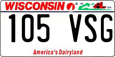 WI license plate 105VSG