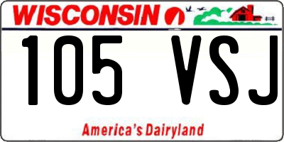 WI license plate 105VSJ