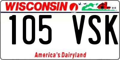 WI license plate 105VSK