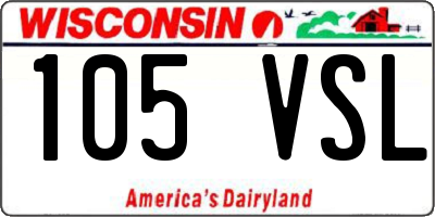 WI license plate 105VSL
