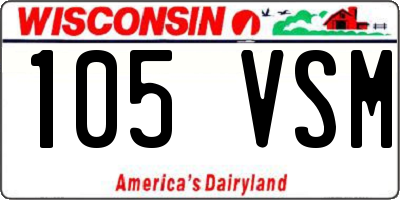 WI license plate 105VSM