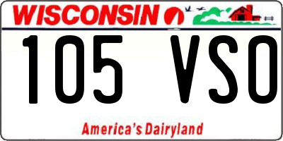 WI license plate 105VSO
