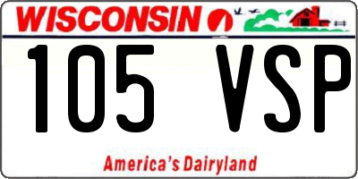 WI license plate 105VSP