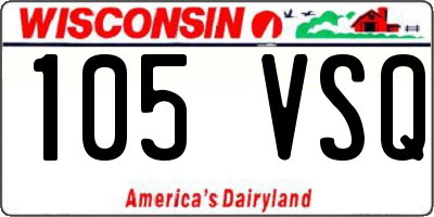 WI license plate 105VSQ