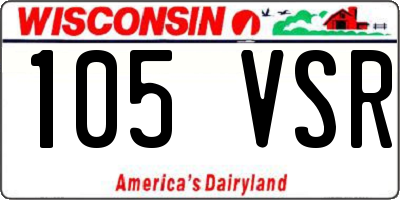 WI license plate 105VSR