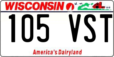 WI license plate 105VST