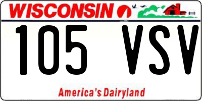WI license plate 105VSV