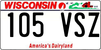WI license plate 105VSZ