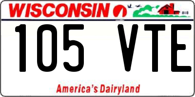 WI license plate 105VTE