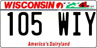 WI license plate 105WIY
