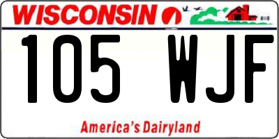 WI license plate 105WJF