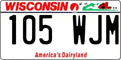 WI license plate 105WJM