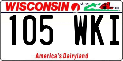 WI license plate 105WKI