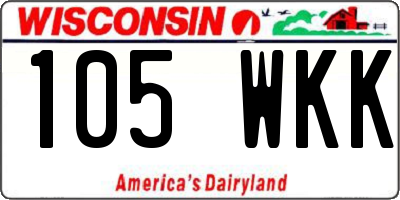 WI license plate 105WKK