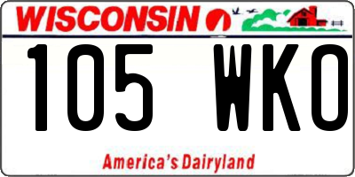 WI license plate 105WKO