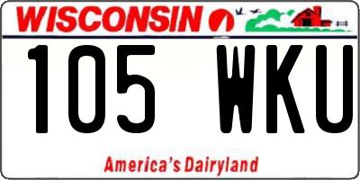 WI license plate 105WKU