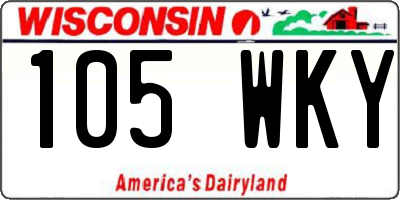WI license plate 105WKY