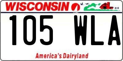 WI license plate 105WLA