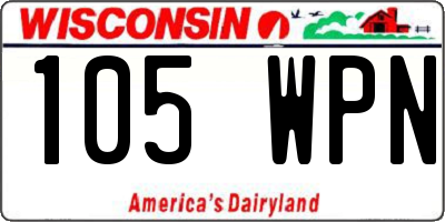 WI license plate 105WPN