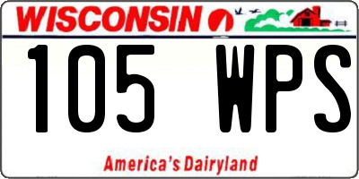 WI license plate 105WPS