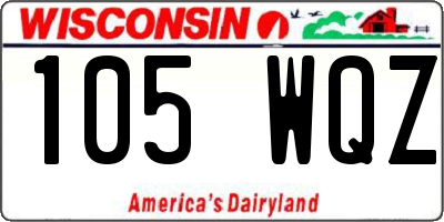WI license plate 105WQZ
