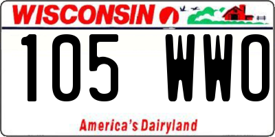 WI license plate 105WWO