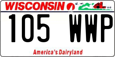 WI license plate 105WWP