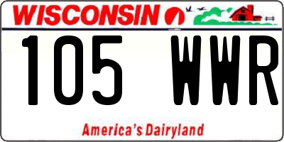 WI license plate 105WWR