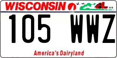 WI license plate 105WWZ