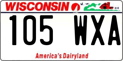 WI license plate 105WXA