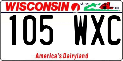 WI license plate 105WXC