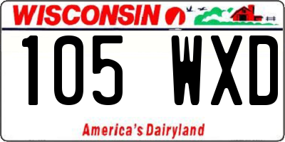 WI license plate 105WXD