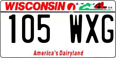 WI license plate 105WXG