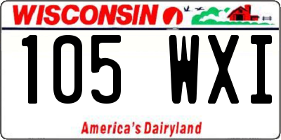 WI license plate 105WXI