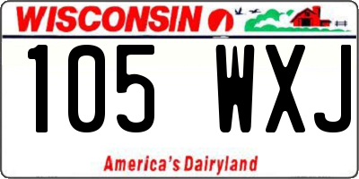 WI license plate 105WXJ