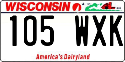 WI license plate 105WXK