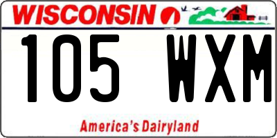 WI license plate 105WXM