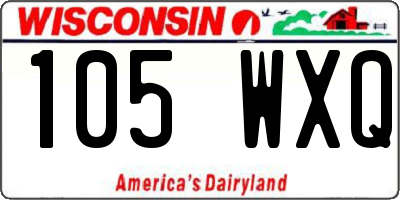 WI license plate 105WXQ