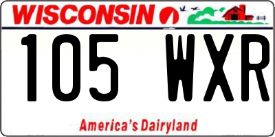 WI license plate 105WXR