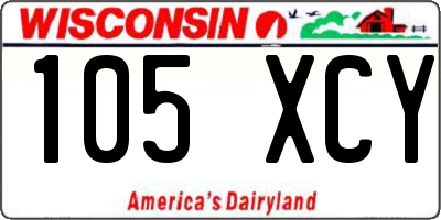 WI license plate 105XCY