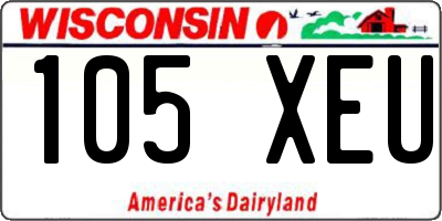 WI license plate 105XEU