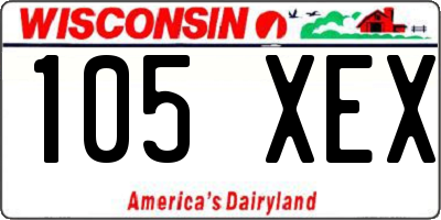 WI license plate 105XEX