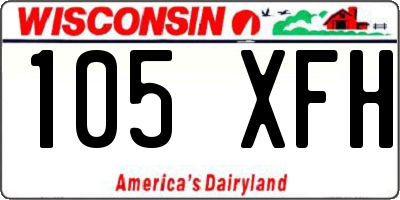 WI license plate 105XFH