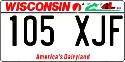 WI license plate 105XJF