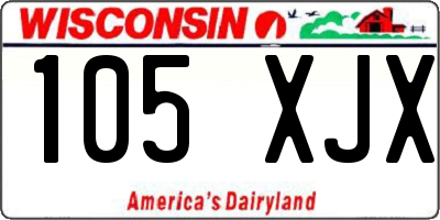 WI license plate 105XJX