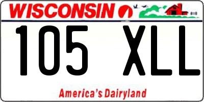 WI license plate 105XLL