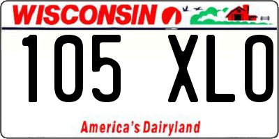 WI license plate 105XLO