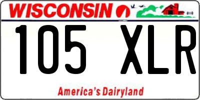 WI license plate 105XLR
