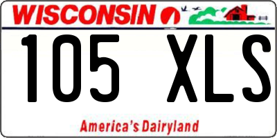WI license plate 105XLS
