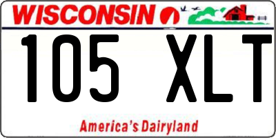 WI license plate 105XLT